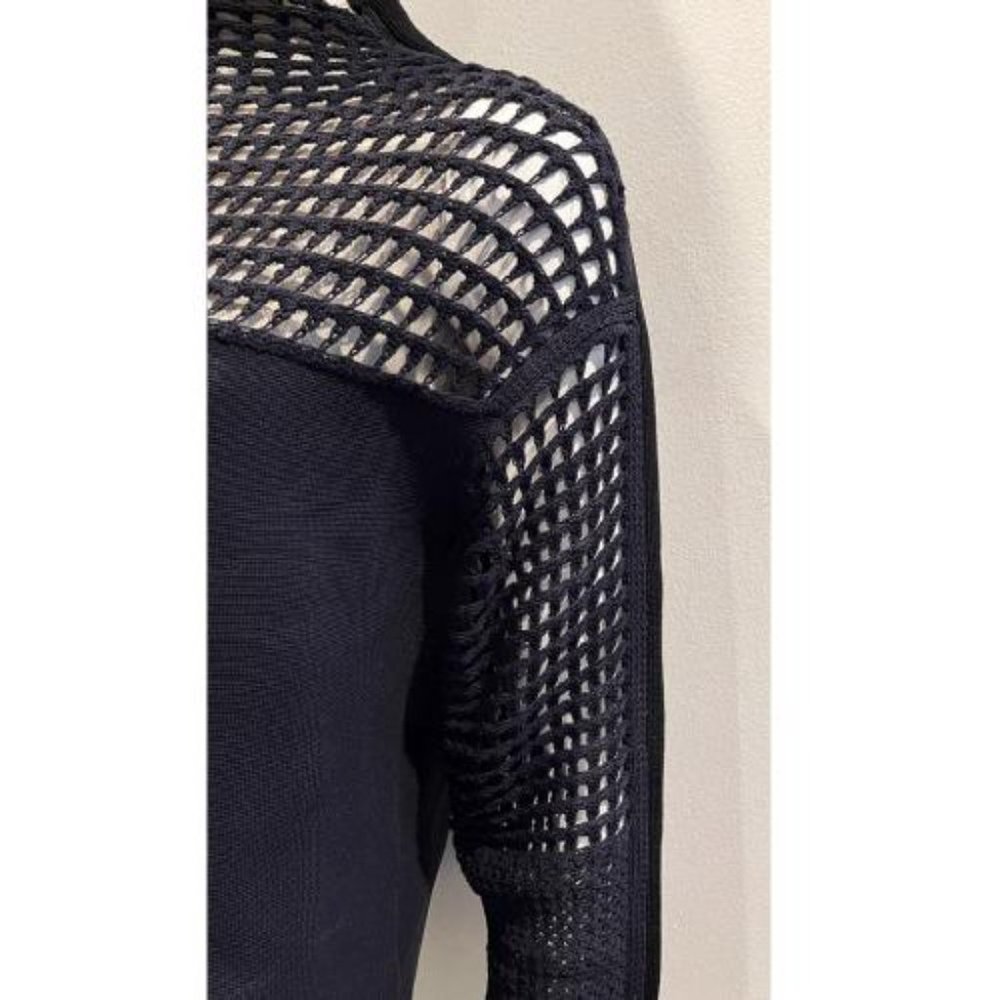HELMUT LANG OVERSIZED GOTH WAFFLE CROCHET BLOUSE - Picture 4 of 9